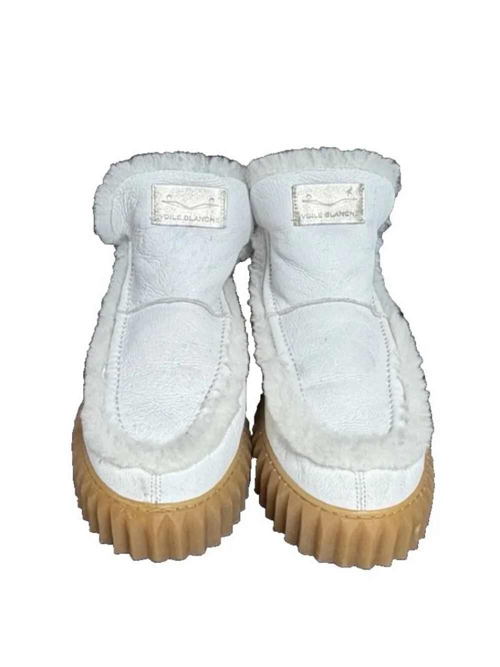 Viole Blanche Bice Shearling Line Ankle Bootie Boots Platform Size 40/USA 10
